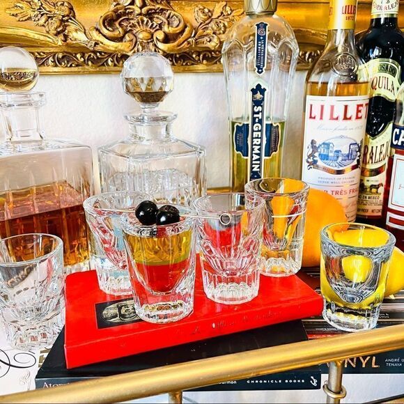 ♥️ 6 vintage mid century thick heavyweight shot glasses,  PRICE FIRM. - Picture 9 of 17